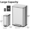 WhizMax Trash Can Combo Set, Stainless Steel Step Tread Trash Can - 2 of 4