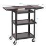 ECR4Kids AV Presentation Cart Stand with Drop Leaves, Rolling Storage, Black - 2 of 4