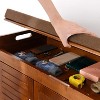 Shoe Bench, Entryway Shoe Cabinet, Bamboo Shoe Rack with Hidden Storage and Upholstery (Large Capacity) - 2 of 4