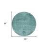 Teal Blue Turquoise And Charcoal Oriental Washable Indoor Outdoor Area Rug - 3 of 4