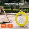VEVOR Fish Tape Fiberglass, 656 ft, 1/4 inch, Duct Rodder Fishtape Wire Puller, Cable Running Rod with Steel Reel Stand, 3 Pulling Heads, Fishing Tool - 3 of 4