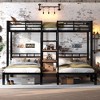 Twin Over Twin Over Twin Metal Bunk Bed with Shelves and Storage Stairs - 2 of 4