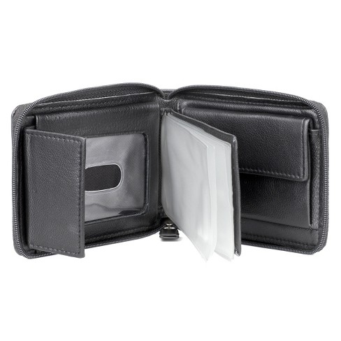J. Buxton Emblem Zip-around Billfold Leather Wallet - Black : Target
