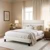 Velvet Upholstered Bed with Wooden Slats, No Box Spring Needed, Easy Assembly - 3 of 4