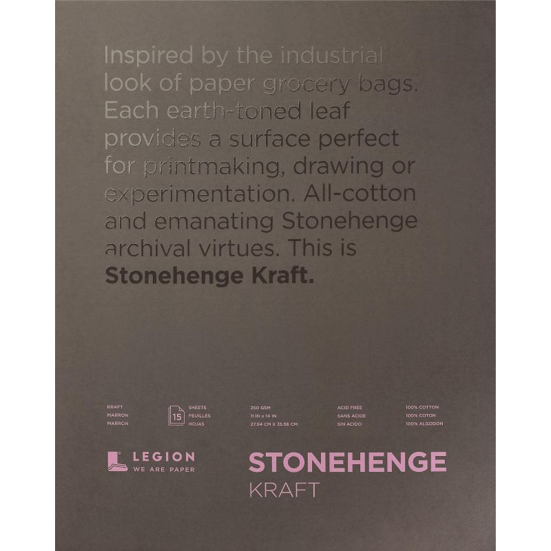 Stonehenge Paper Pad 11"X14" 15 Sheets/Pkg-Kraft 90lb, 1 of 3