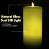 LumiPur 3.5"x9" Signature Natural Glow Flickering Flameless LED Wax Pillar Candle Sage Green - 4 of 4