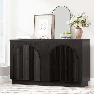 Brafab Fluted Sideboard Buffet Cabine, Arched Reeded Design Doors, Adjustable Shelves - 1 of 4