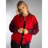 Jess by Meiko Women's Color-Blocked Snap Button Crew Neck Long Sleeve Varsity Jacket - 4 of 4