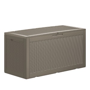 FURNIinspire Deck Boxes, Outdoor Patio Storage Box with Large Storage Capacity for Patio Furniture Cushions Garden Tools, Brown, 48.03"*21.46"*24.53" - 1 of 4
