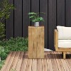 Vynxaria Square Column End Table, 27.5"H MGO Side Table w/Distressed Finish, Indoor Outdoor Use, Natural Color - 4 of 4
