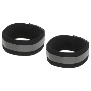 Unique Bargains Reflective Bands for Arm Wrist Ankle Leg Strip Wide Green 2 Pack - 1 of 4