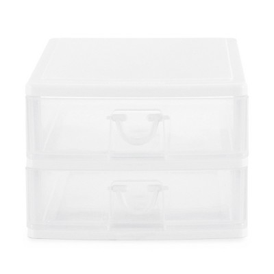 Gracious Living Clear Mini Drawer Desk and Office Organizer for Storing Cosmetics, Arts, Crafts, and Stationery Items