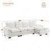 118" Modern L-Shaped Chenille Cloud Sofa with Double Seat Cushions, 5-Seat Upholstered Sofa Couch with Chaise Lounge 4W - ModernLuxe - 3 of 4