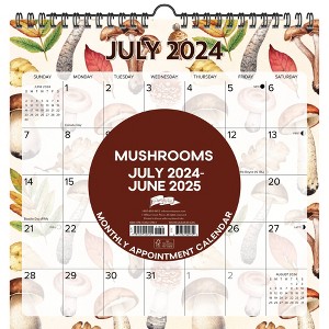 Willow Creek Press Mushrooms Academic July 2024 - June 2025 12"x12" Spiral Wall Calendar: Monthly Planner, All Ages - 1 of 4