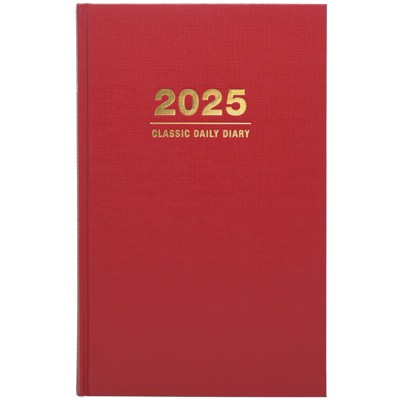 Global Printed Products Professional Diary Hardcover Planner 2025 Red 7.75" x 12.5" x 1.25"