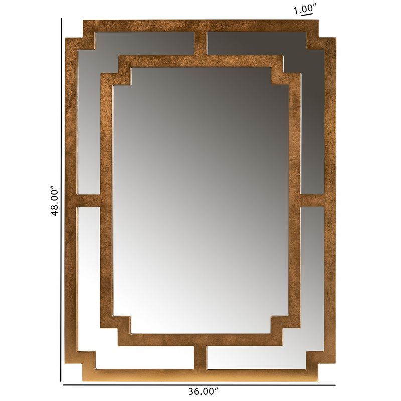 Baxton Studio Dayana Modern and Contemporary Antique Gold Finished Wood Accent Wall Mirror, 4 of 5
