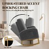 Modern Upholstered Rocking Chair, Oversized Glider Rocking Chair with High Backrest, Rubberwood Leg, Side Pockets, Accent Armchair - 4 of 4