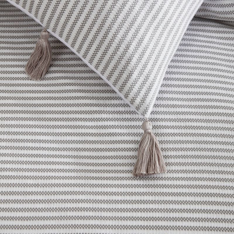 Peri Home 3pc Panama Stripe Comforter Set Light Gray, 6 of 8