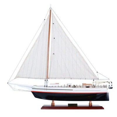 Skipjack Painted Wooden Sailboat Model L80 – Handcrafted 29 Inch Display By Old Modern Handicrafts