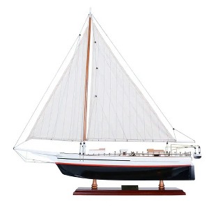 Skipjack Painted Wooden Sailboat Model L80 – Handcrafted 29 Inch Display By Old Modern Handicrafts - 1 of 4