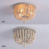 YANSUN 3-Light Boho Farmhouse Drum Flush Mount Ceiling Light Fixture Wood Beaded Chandelier for Hallway Baby's Nursery Bedroom - 3 of 4
