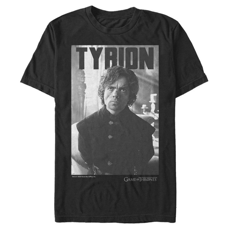 Men's Game of Thrones Tyrion Grayscale Frame T-Shirt, 1 of 5