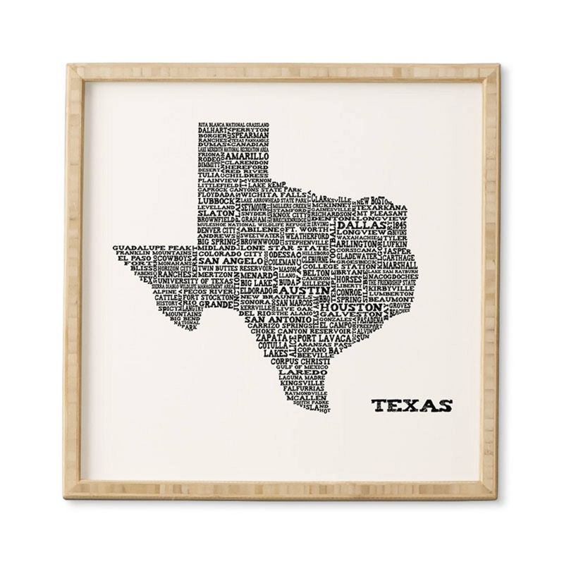 Restudio Designs Texas Map Framed Wall Art by Deny Designs, 5 of 7