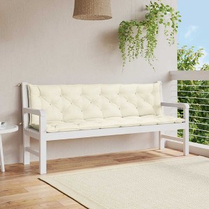 vidaXL Garden Bench Cushion Cream White 78.7"x(19.7"+19.7")x2.8" Oxford Fabric - 1 of 4