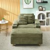 VASIP Green Corduroy Single Sofa with 1 Pillow and 2 Throw Pillows,  Footstool Convertible Storage Space ,for Small Space,Bedroom,Living Room - 2 of 4