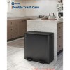 (2X30/2 x 40 L)Kitchen Trash Can, Garbage Can w/ Lid, Stainless Steel Trash Bin w/ 2 Removable Inner Buckets, Soft-Close Foot Pedal - 2 of 4