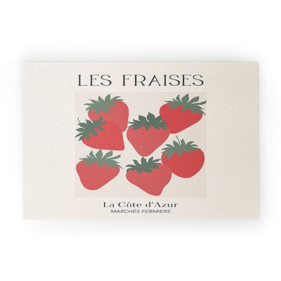 April Lane Art Les Fraises Fruit Market France 30" x 20" Welcome Mat - Society6