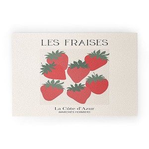 April Lane Art Les Fraises Fruit Market France 30" x 20" Welcome Mat - Society6 - 1 of 3