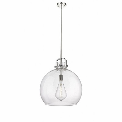 Newton Sphere - 1 Light Stem Hung Pendant In Industrial Style-22.5 Inches Tall and 18 Inches Wide