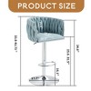 360° Fabric cover Swivel Bar Stools Set of 2, Adjustable Counter Height Bar Chairs with Woven Back & Footrest - Leovsnove - 3 of 4