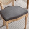 HDZNVF Set of 2 French Style Solid Wood Frame Antique Painting Linen Fabric Rattan Back Dining Chair, Gray - 3 of 4