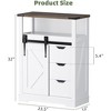 Floor Storage Cabinet, Freestanding Cabinet, Side Cabinet with Doors and Compartments, Adjustable Shelves, Living Room, Entryway, Bathroom, White - 2 of 4
