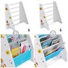 SONGMICS Kids Bookcase Book Organizer with Anti-Tip Kit Storage Shelf for Children's Room Playroom School White Blue and Gray - 4 of 4