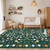 Indoor Farmhouse Bedroom Living Room Rugs, Washable Floral Print Non Slip Dining Room Carpet, Low Pile Accent Rugs - 4 of 4