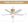 TOBILI 42 Inch Flush Mount Ceiling Fans with LED Light 22W and 5 ABS Fan Blades for Bedroom Dining Room - 4 of 4