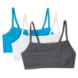 Fruit of the Loom Women's Spaghetti Strap Cotton Sports Bra 3-Pack - 1 of 4