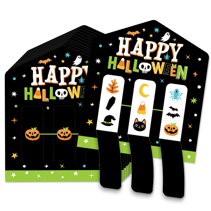 Big Dot of Happiness Jack-O'-Lantern Halloween - Kids Halloween Party Game Pickle Cards - Pull Tabs 3-in-a-Row - 12 Ct, 1 of 7