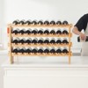 VEVOR 36 Bottle Stackable Modular Wine Rack, 4-Tier Solid Bamboo Wood Storage Racks, Floor Freestanding Wines Holder Display Shelf, Natural Color - 2 of 4