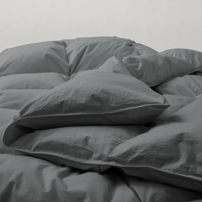 King Charcoal Gray Cotton Down Comforter