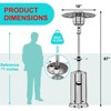 Patio Heater, Outdoor Patio Heater - 48,000 BTU Double-Layer Stainless Steel with Wheels/Sandbox, Silver for Home & Commercial Use - 3 of 4