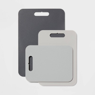 3pc Poly Essentials Cutting Board Set Gray - Made By Design™