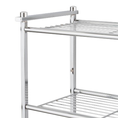 Chrome 2-Tier Wall Mounted Bathroom Shelf with Towel Bar