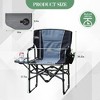 GustoWave Outdoor Camping Directors Chair, Outdoor Foldable Camp Chairs, Oversized Portable Directors Chair with Side Table, Pocket - 3 of 4