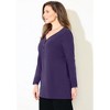 Catherines Women's Plus Size Suprema Studio V-Neck Henley Top - 4 of 4
