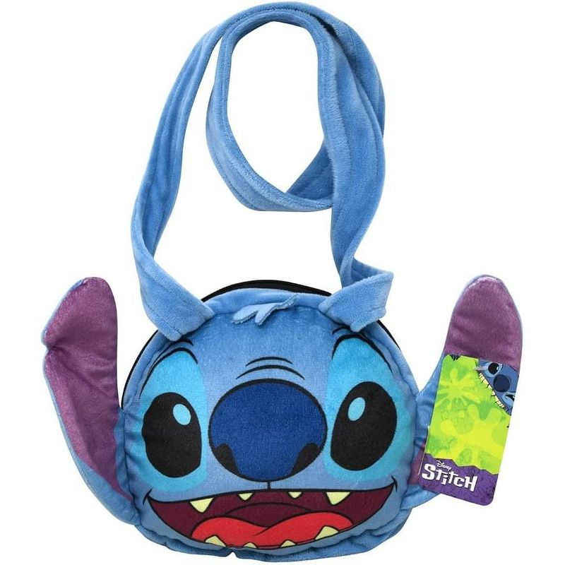 Disney Stitch Head Shaped Plush Shoulder Bag, 1 of 2
