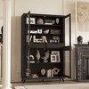 Famapy Black Modern - Style Bookcase with Magnetic - Suction Glass Doors and Internal Drawers - 2 of 4
